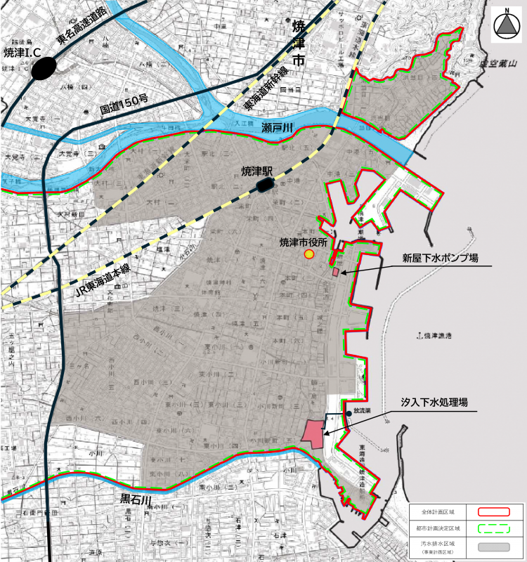 下水道供用区域図