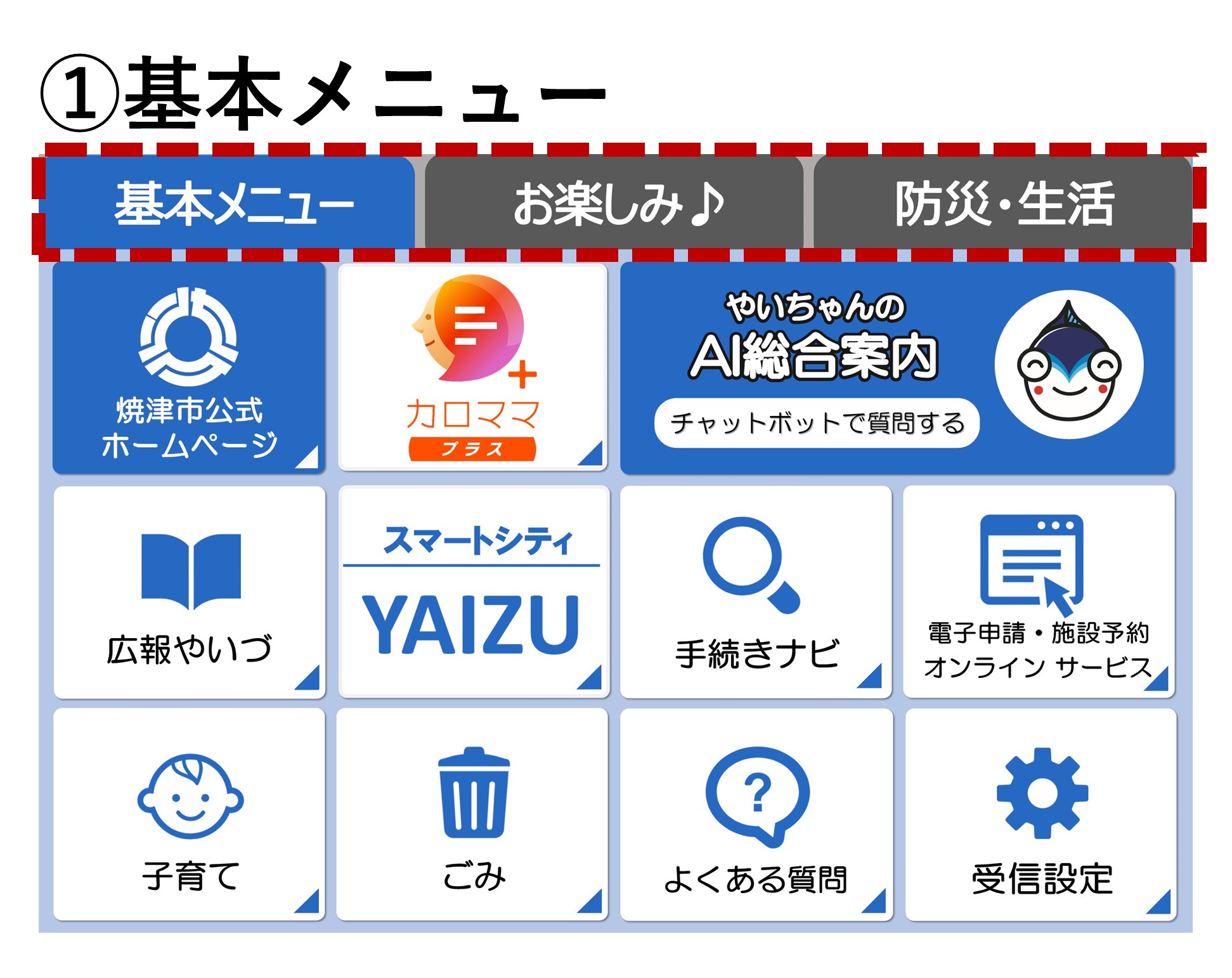 LINE基本メニュー画面