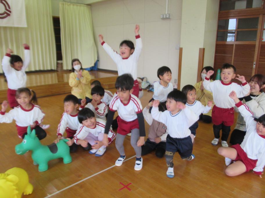 勝負に勝って大喜び