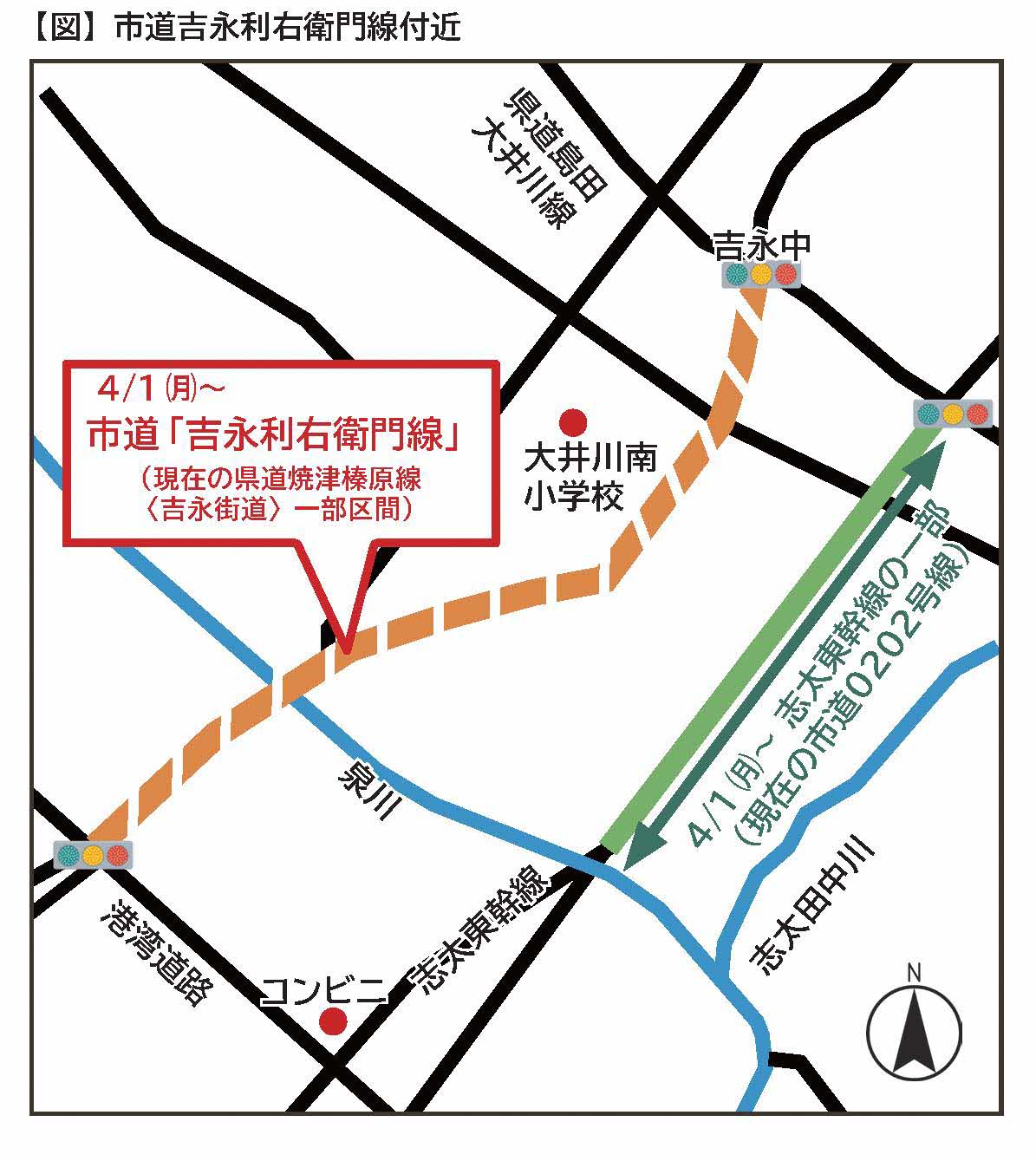 吉永利右衛門線付近 道路図