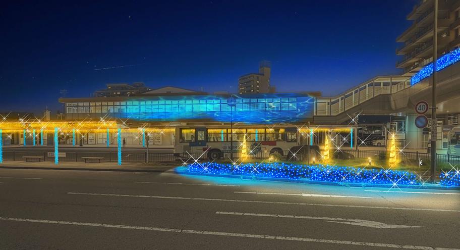 バスロータリーと駅舎のイメージ