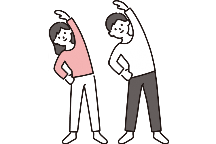 体操をする男女のイラスト