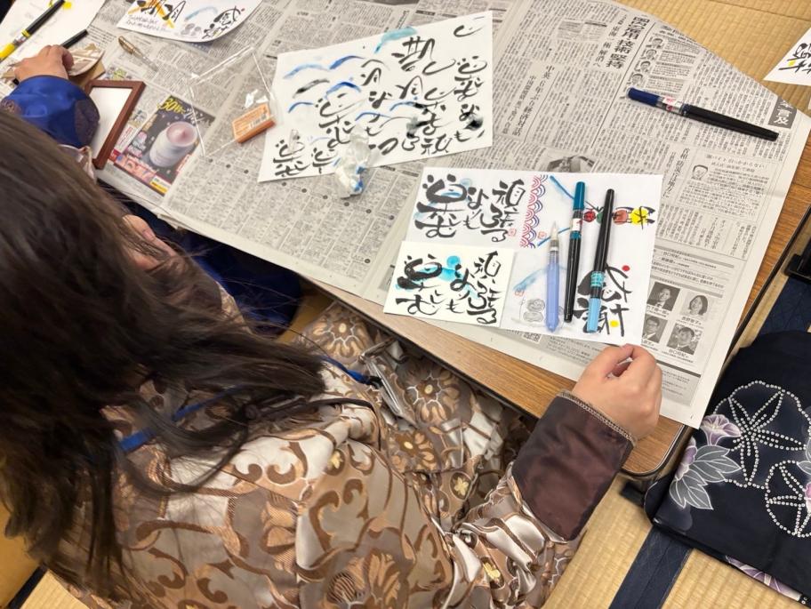 絵手紙体験の様子