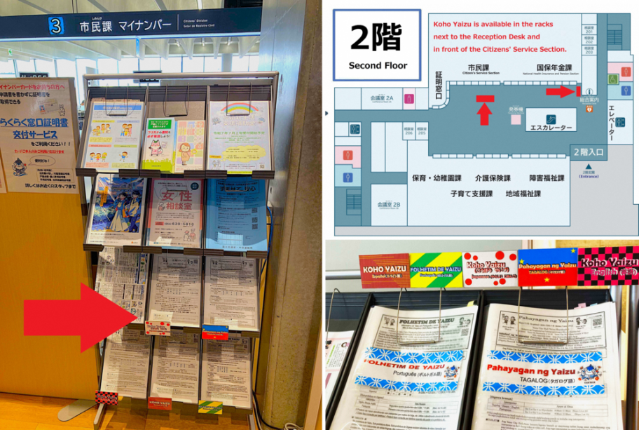 総合案内、市民課の近く