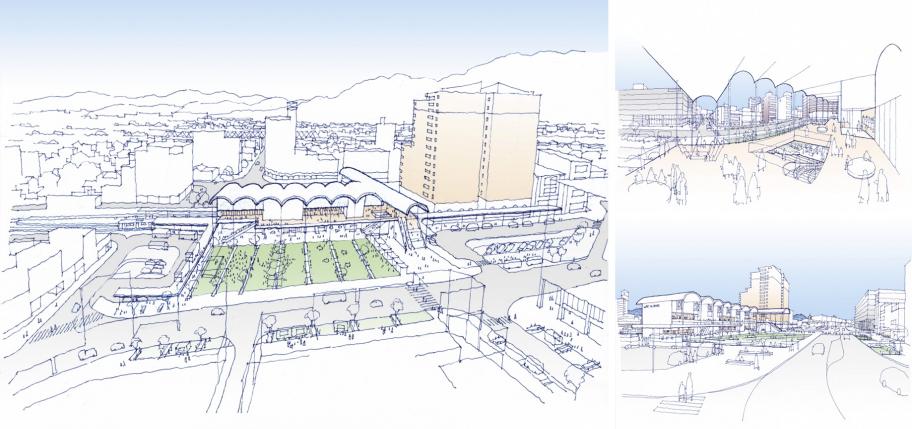 駅まち空間イメージパース