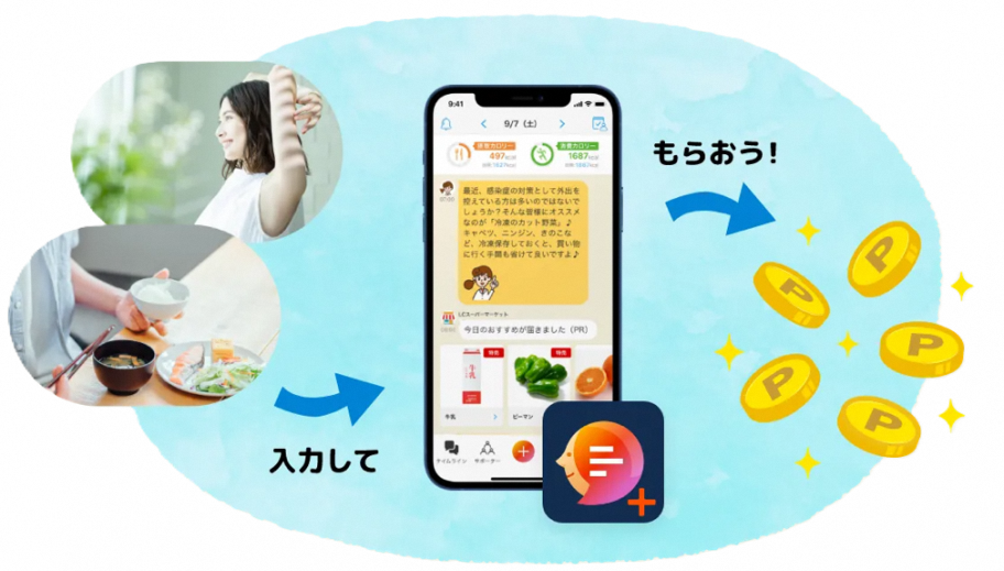 健康アプリ「カロママプラス」イメージ