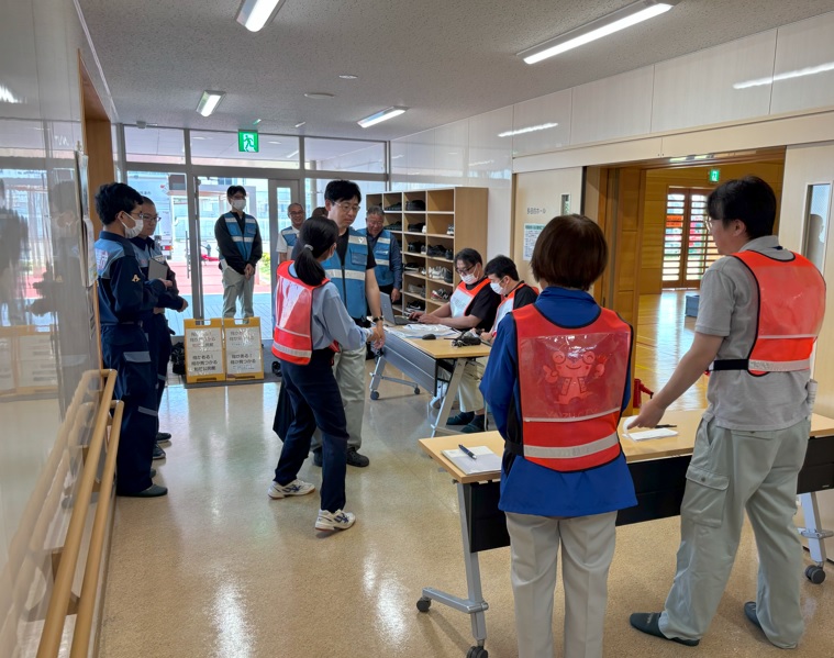 避難所受付の様子