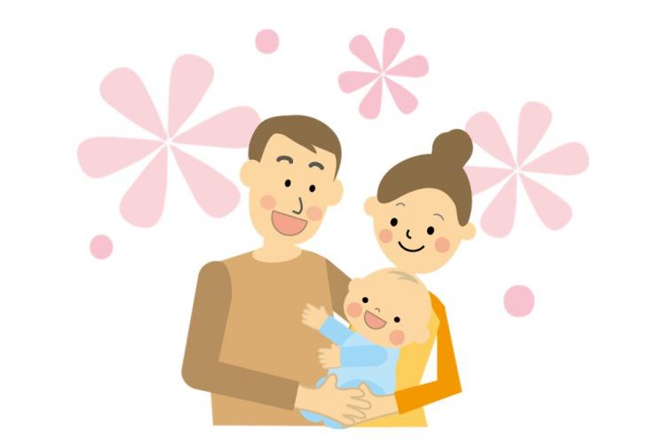赤ちゃんと両親