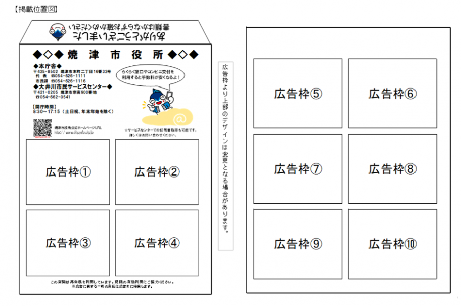 市民課封筒広告掲載位置