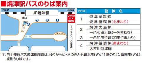 焼津駅バスのりば案内図