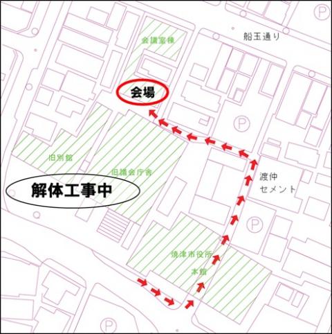 会議室棟への経路